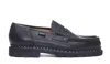 Paraboot Distressed Leather Loafers Chunky Sole In Black