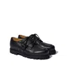 Paraboot Calf Leather Flat Shoes With Lace-up Closure In Black