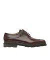 Paraboot Avignon Leather Round Toe Lace-up Shoes In Black