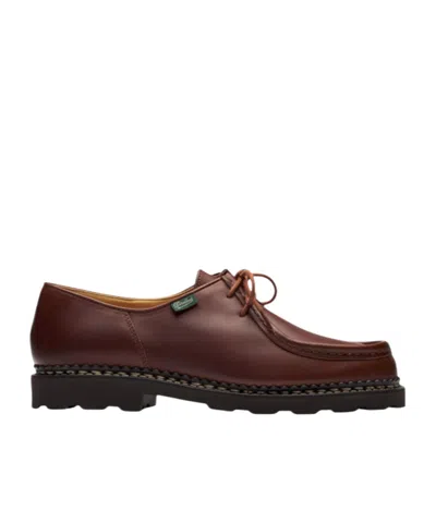 Paraboot Round Toe Business Shoes In Red