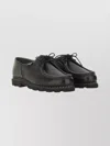 Paraboot Round Toe Lace-up Shoes With Textured Sole In Black