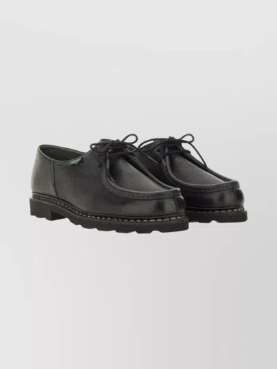 PARABOOT ROUND TOE LACE-UP SHOES WITH TEXTURED SOLE