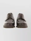 Paraboot Round Toe Leather Boots With Stitched Detail In Brown