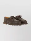 Paraboot Round Toe Leather Derby Shoes With Rubber Sole In Brown