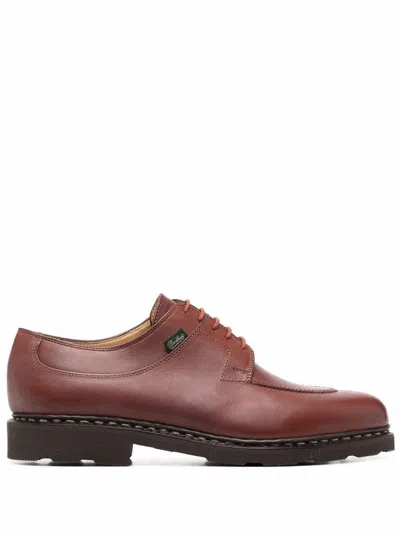 Paraboot Avignon Smooth Leather Derbies In Brown