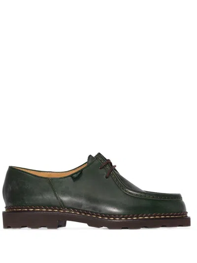 Paraboot Michael Lisse Leather Lace-up Shoes In Green