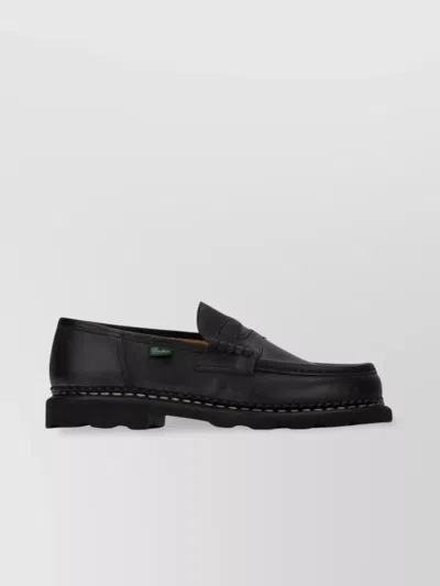 PARABOOT STACKED HEEL PENNY LOAFERS