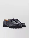 Paraboot Stitched Round Toe Brogues With Rubber Sole In Black