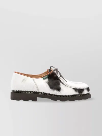 Paraboot Stitched Round Toe Derby Shoes In White