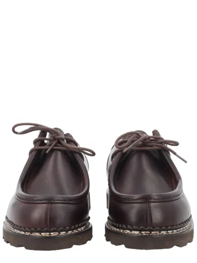 Paraboot Stringata Michael Smooth Polished Shoes In Brown