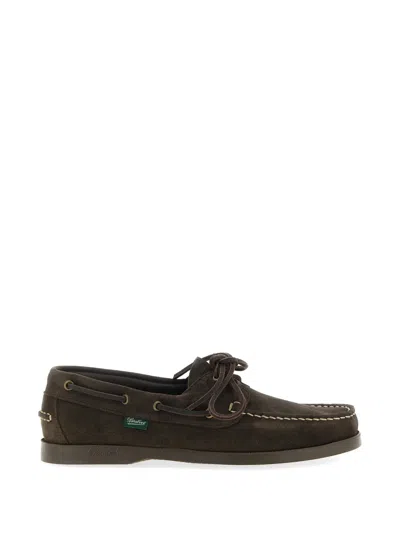 Paraboot Suede Barth Boat Shoe In Brown