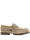 Paraboot Chimey Suede Moccasin With Almond-shaped Toe In Neutrals