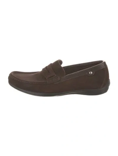 Pre-owned Paraboot Suede Dress Loafers In Brown