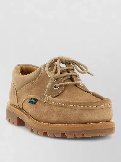 Paraboot Thiers Derby Lace Up Shoes Suede Rubber In Brown