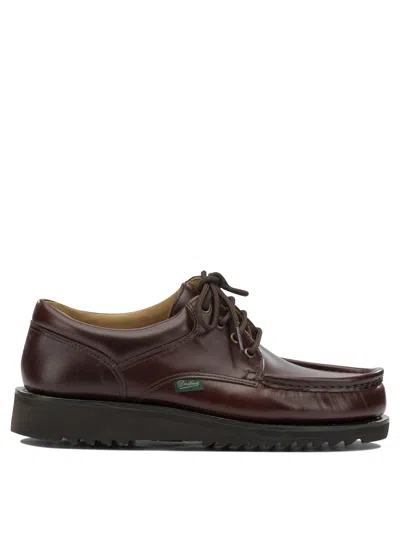 Paraboot "thiers" Lace-up Loafers In Burgundy