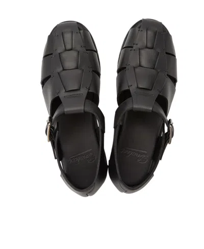 Paraboot Weave Sandals In Black