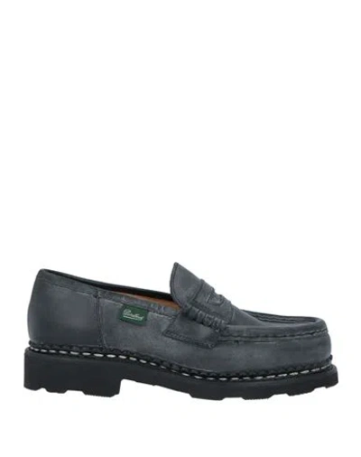 Paraboot Woman Loafers Charcoal Size 9 Soft Leather In Grey