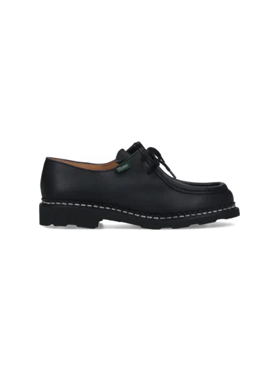 Paraboot Women's Leather Lace-up Lug Sole Shoes In Black