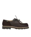 Paraboot Lace-up Shoes With Fringe And Stitch Detail In Brown