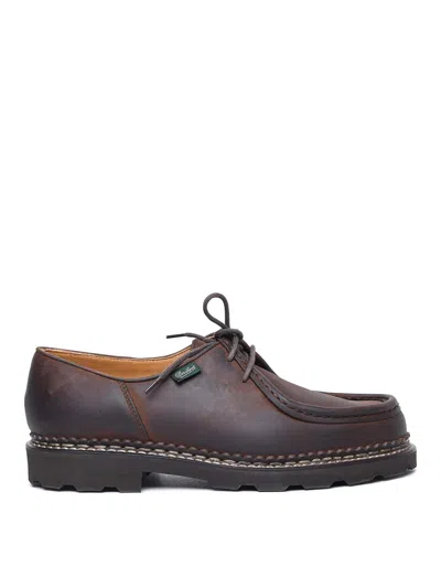 Paraboot Michael Leather Derby Shoes In Brown