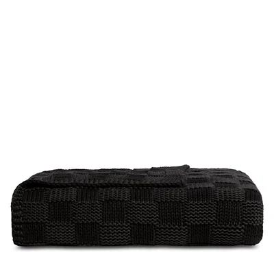 Parachute Basketweave Cotton Throw In Black