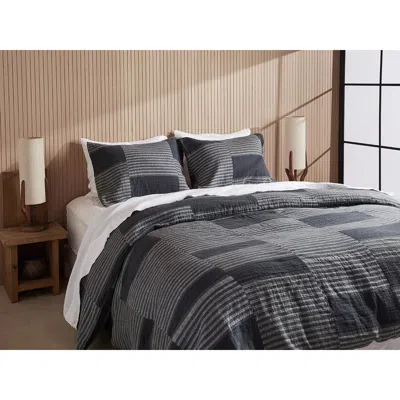 Parachute Block Jacquard Duvet & Shams Set In Purple