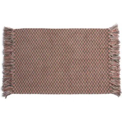 Parachute Check Orgaic Cotton Bath Mat In Moss And Adobe