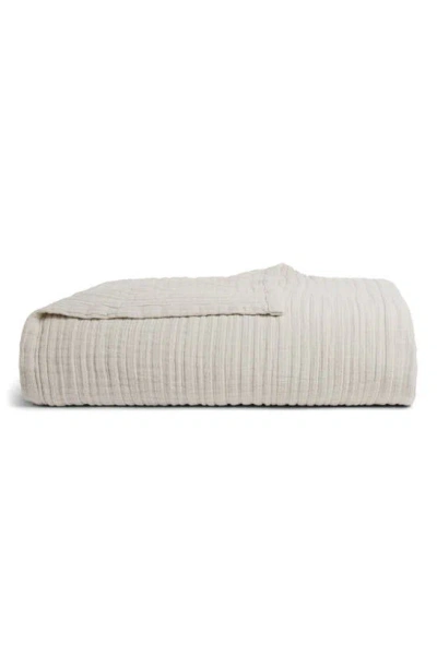 Parachute Cloud Organic Cotton & Linen Gauze Throw Blanket In Bone