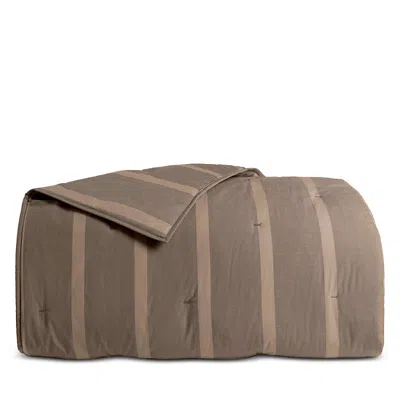 Parachute Field Stripe Cotton Twill Comforter, Full/queen In Brown