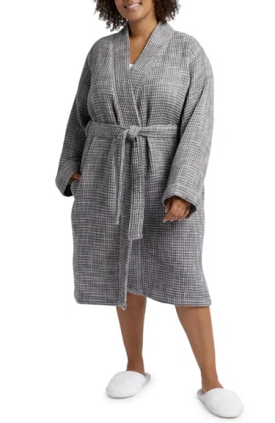 Parachute Gender Inclusive Waffle Knit Cotton Dressing Gown In Grey