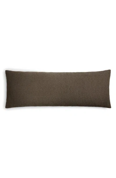Parachute Kantha Hand Stitched Body Pillow Cover In Ash