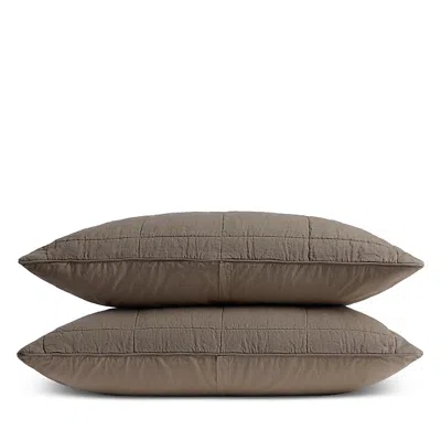 Parachute Linen Box Quilted Sham, King, Set Of 2 In Brown