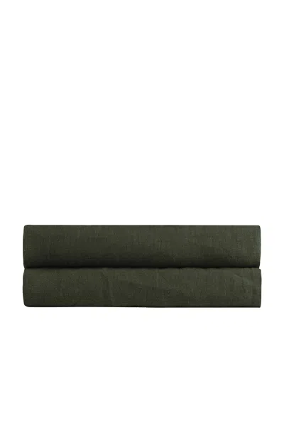 Parachute Linen Fitted Sheet In Evergreen