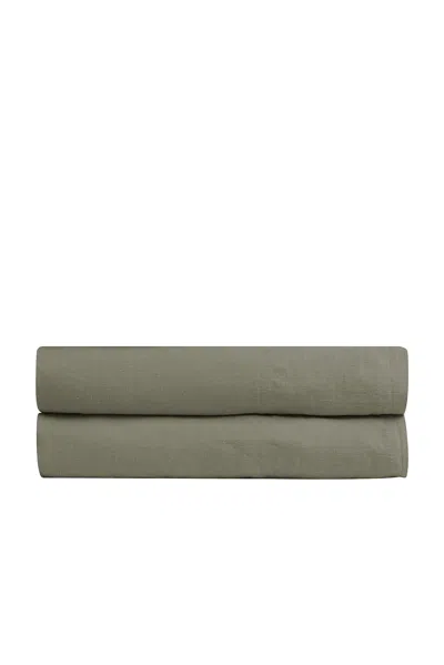 Parachute Linen Fitted Sheet In Moss