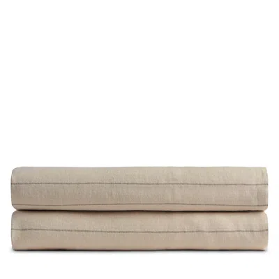 Parachute Linen Stripe Fitted Sheet, Full In Neutral