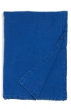 Parachute Linen Throw Blanket In Blue