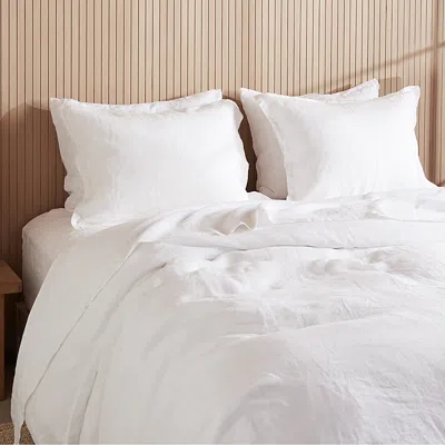 Parachute Linen Top Sheet, Full/queen In White