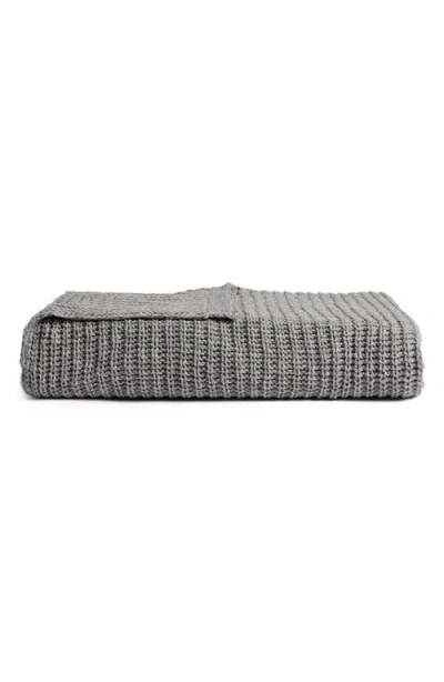 Parachute Marled Cotton Throw Blanket In Gray