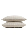 Parachute Modern Check Set Of 2 Organic Cotton Jacquard Pillow Shams In Brown