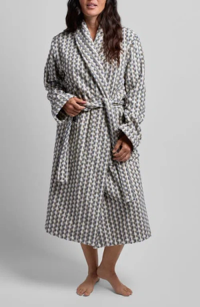 Parachute Mosaic Organic Cotton Robe In Moss And Dusk