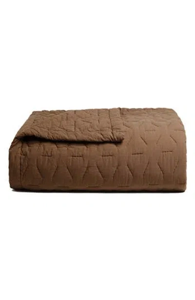 Parachute Organic Cotton Stitched Quilt In Brown