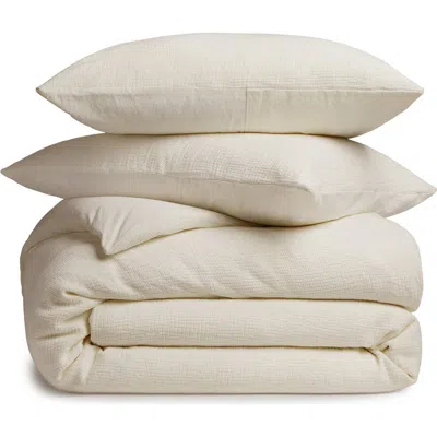 Parachute Organic Cotton Textured Duvet & Shams In Brown