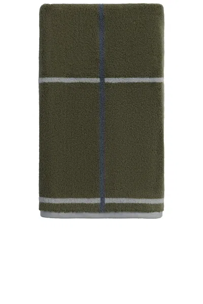 Parachute Organic Plush Bath Towel In Thyme Windowpane