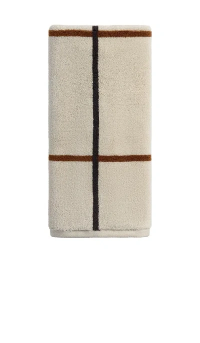 Parachute Organic Plush Hand Towel In Bone Windowpane