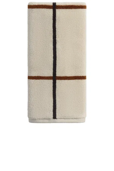 Parachute Organic Plush Hand Towel In Bone Windowpane