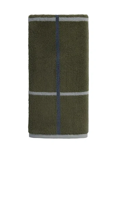 Parachute Organic Plush Hand Towel In Thyme Windowpane