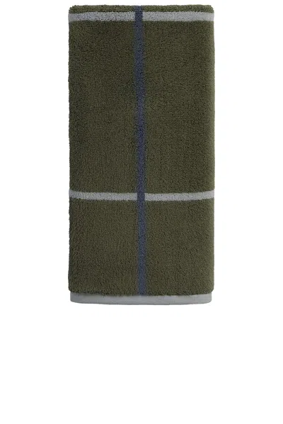 Parachute Organic Plush Hand Towel In Thyme Windowpane