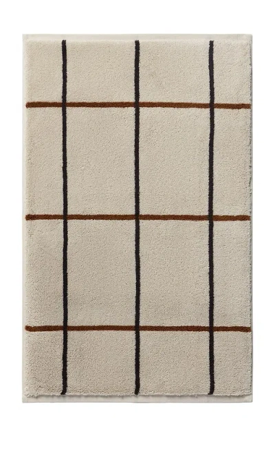 Parachute Organic Plush Tub Mat In Bone Windowpane
