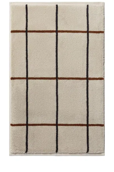 Parachute Organic Plush Tub Mat In Bone Windowpane