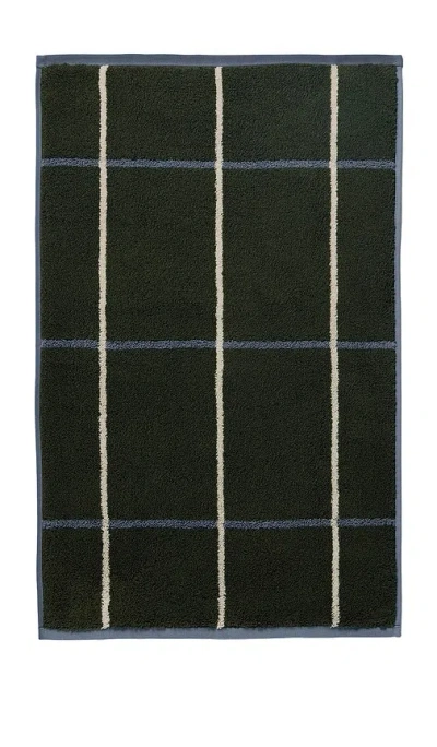 Parachute Organic Plush Tub Mat In Thyme Windowpane